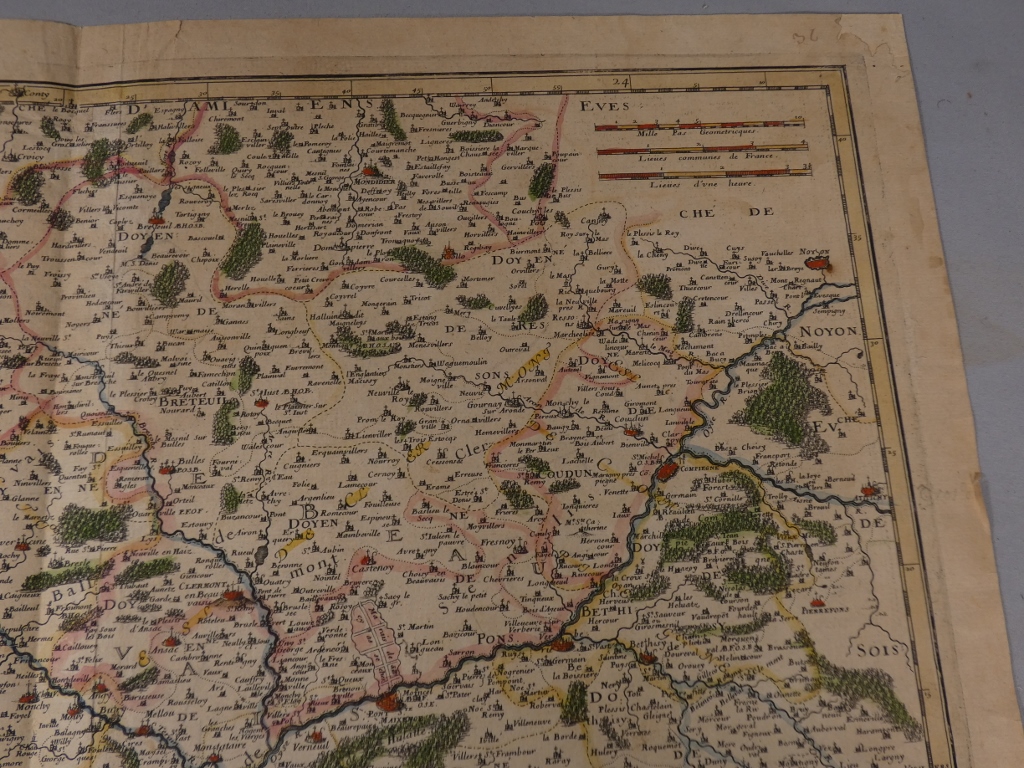 Carte XVII ème Bellovaci et Silvanectes. Les eveschés de Beauvais, et Senlis par Nicolas Sanson – Image 6