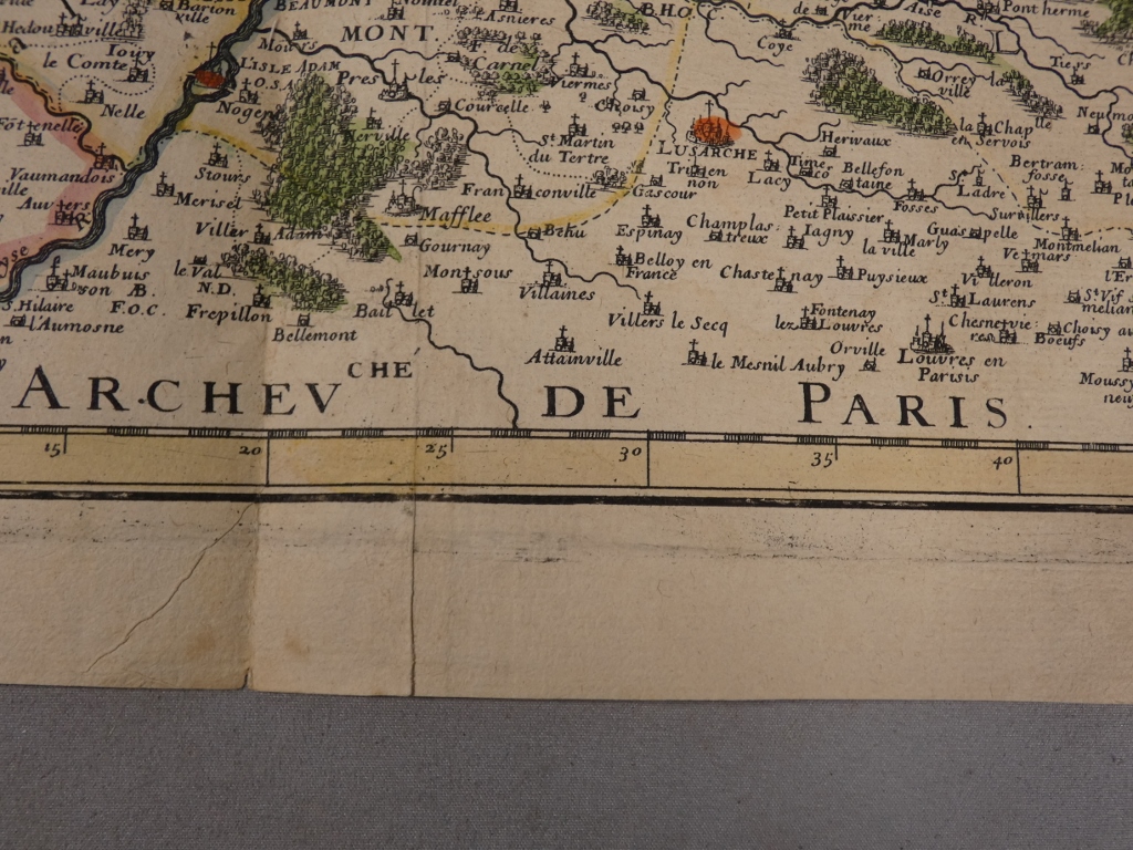 Carte XVII ème Bellovaci et Silvanectes. Les eveschés de Beauvais, et Senlis par Nicolas Sanson – Image 3