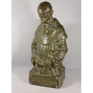 Théo Blickx (1875-1963), sculpture en bronze, le moine en prière