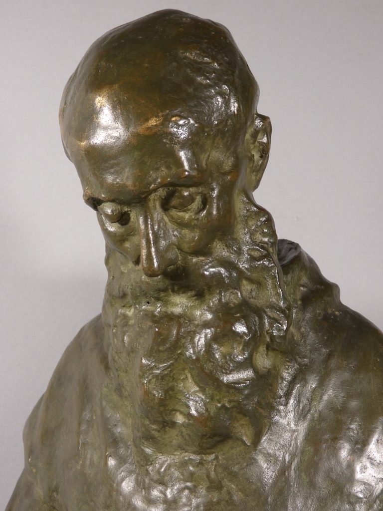Théo Blickx (1875-1963), sculpture en bronze, le moine en prière – Image 3