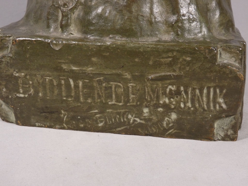 Théo Blickx (1875-1963), sculpture en bronze, le moine en prière – Image 11