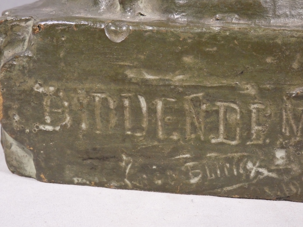 Théo Blickx (1875-1963), sculpture en bronze, le moine en prière – Image 9