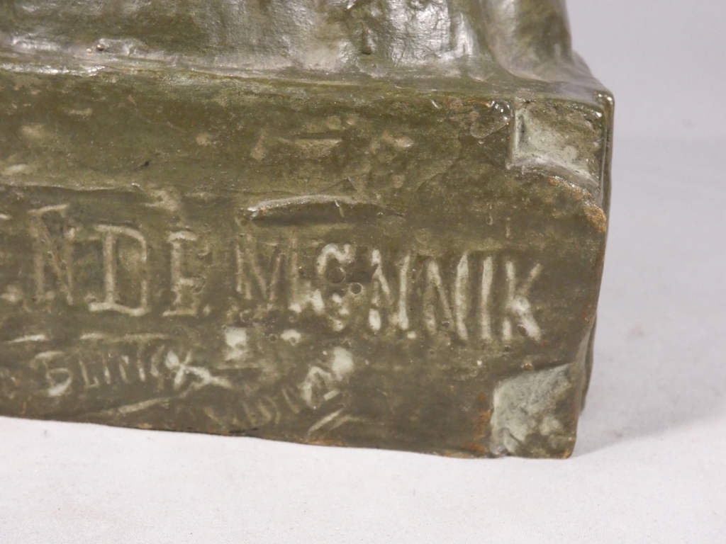 Théo Blickx (1875-1963), sculpture en bronze, le moine en prière – Image 8