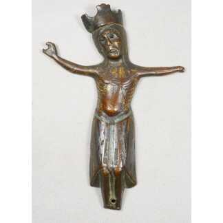 Limoges XIII ème siècle, Christ en cuivre émaillé en champlevé, émail, émaux, Moyen-âge