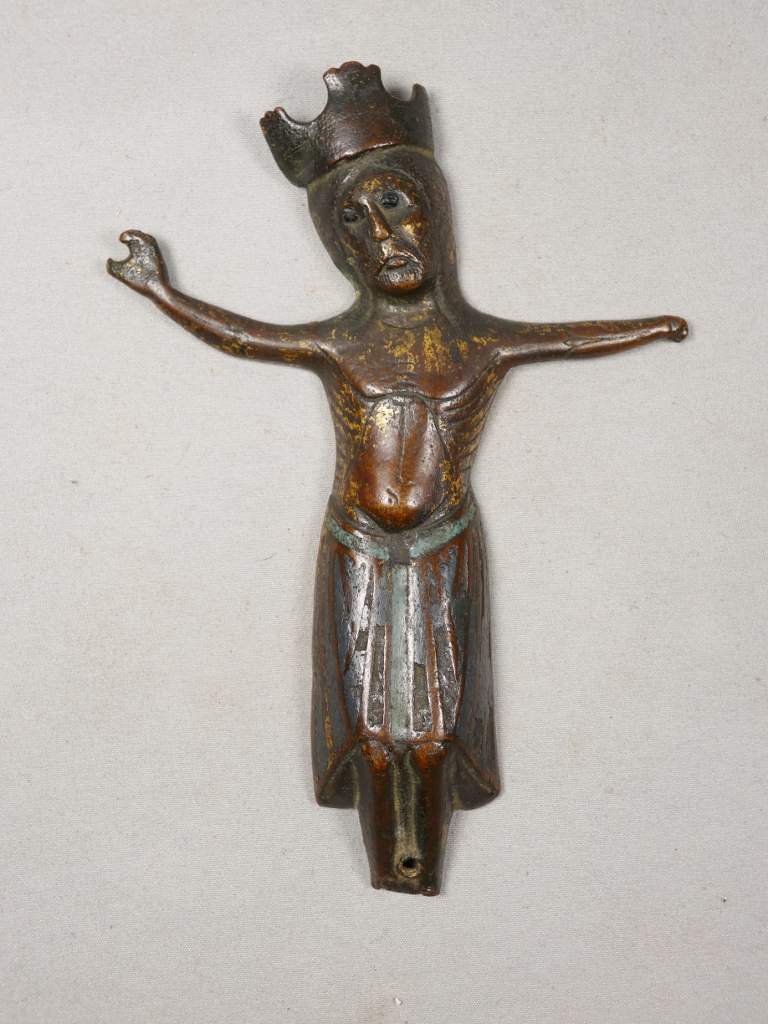 Limoges XIII ème siècle, Christ en cuivre émaillé en champlevé, émail, émaux, Moyen-âge – Image 5