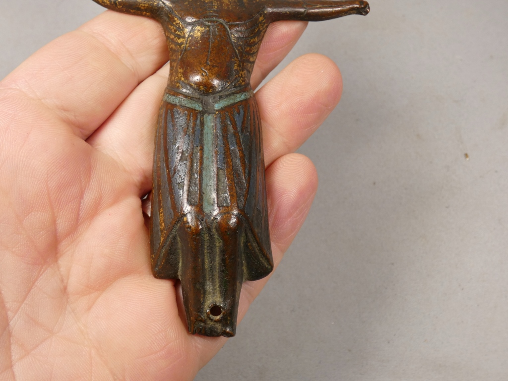 Limoges XIII ème siècle, Christ en cuivre émaillé en champlevé, émail, émaux, Moyen-âge – Image 3