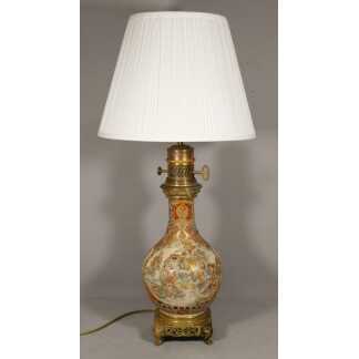 Satsuma et Gagneau Paris, lampe en porcelaine japonaise, époque XIX ème siècle