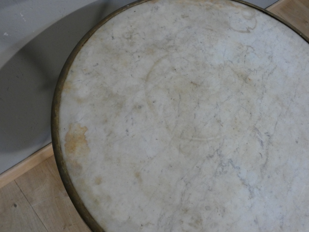 Guéridon de jardin XIX ème en fer forgé et marbre – Image 5