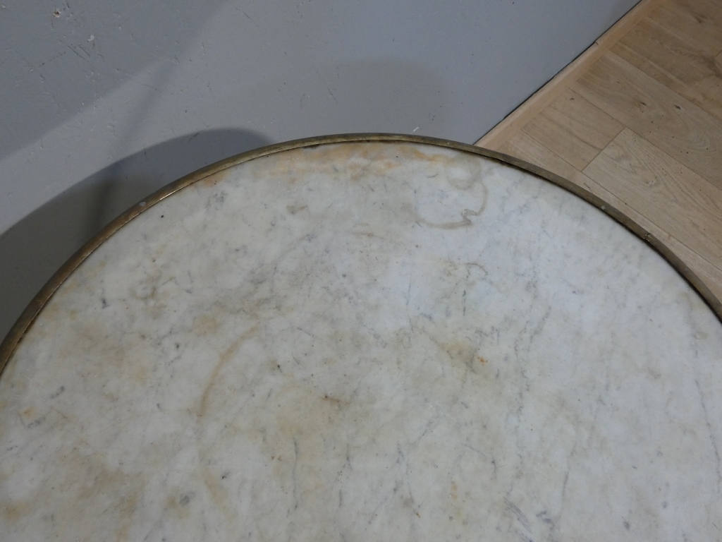 Guéridon de jardin XIX ème en fer forgé et marbre – Image 11