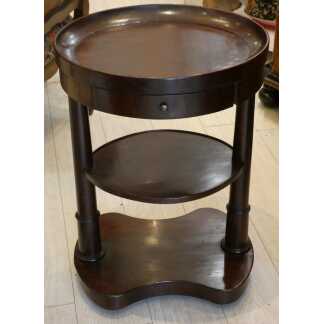 Guéridon en cabaret ovale, table de chevet de style Empire en acajou, époque XIX ème