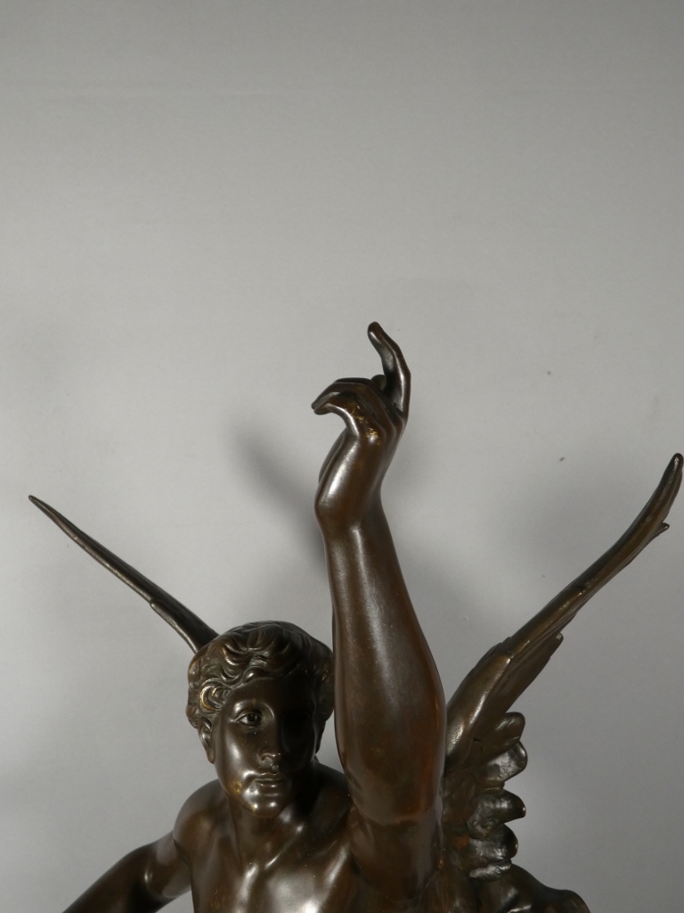 Emile Picault (1833-1915), Sculpture en bronze La pensée prenant son vol et portant la lumière – Image 6