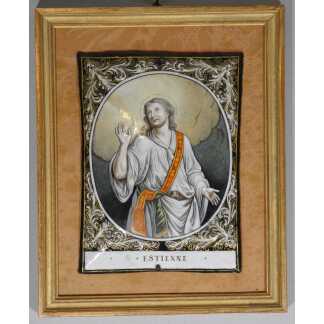 Saint Estienne par Jacques II Laudin (vers 1663–1729), grande plaque en émail de Limoges