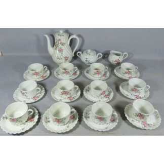 Haviland Torse Eglantine, service à café pour 12 personnes en porcelaine de Limoges Bracquemond