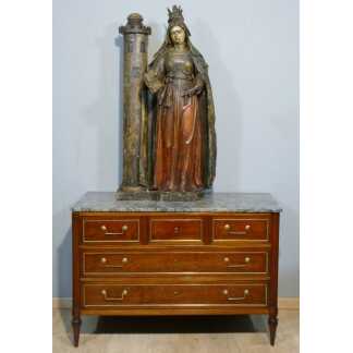Sainte Barbe, statue 1.25 m de haut, sculpture en bois polychrome, époque XVII ème siècle