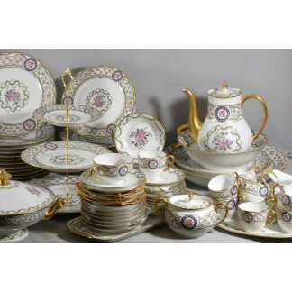 Haviland Louveciennes, service complet pour 12 personnes, 125 pièces, Marie Antoinette Limoges