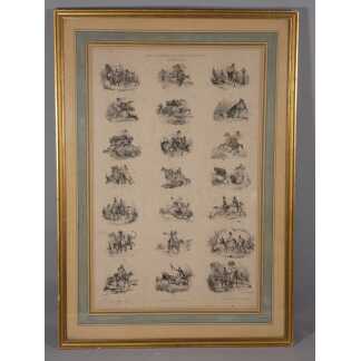 Les plaisirs de l'équitation par Victor Adam, lithographie, XIX ème siècle