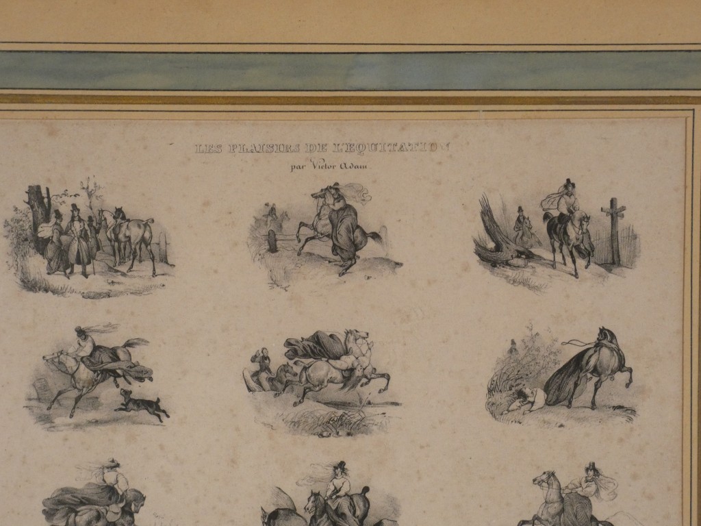 Les plaisirs de l'équitation par Victor Adam, lithographie, XIX ème siècle – Image 3