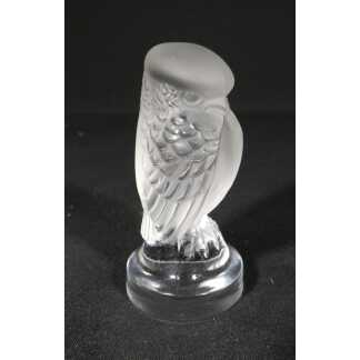 Lalique, statuette moineau miniature en cristal satiné