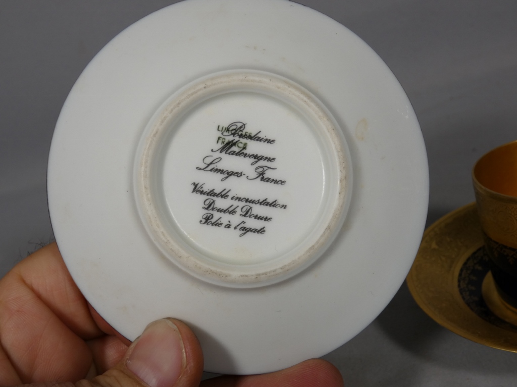 Incrustation d'or, tasse de collection en porcelaine de Limoges, possibilité 4, prix pour 1 – Image 7
