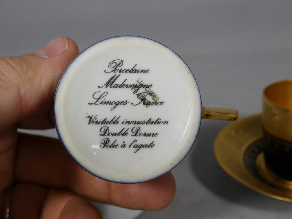 Incrustation d'or, tasse de collection en porcelaine de Limoges, possibilité 4, prix pour 1 – Image 6