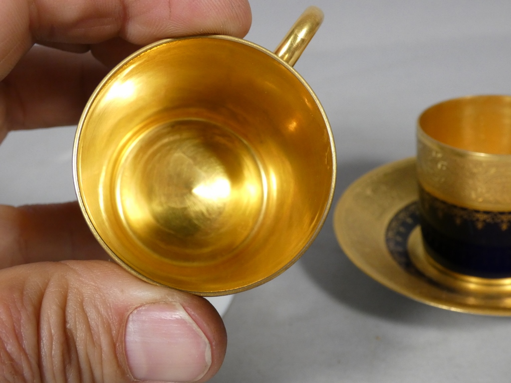 Incrustation d'or, tasse de collection en porcelaine de Limoges, possibilité 4, prix pour 1 – Image 5