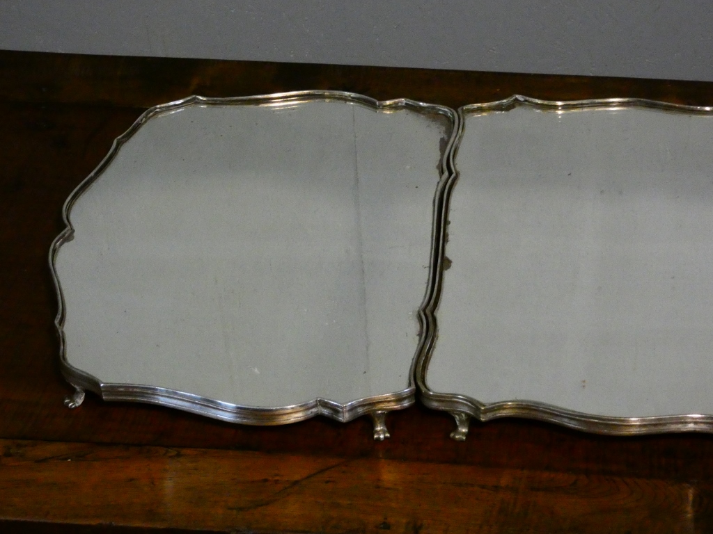Grand surtout de table de style Louis XV en bronze argenté, époque fin XIX ème siècle – Image 12