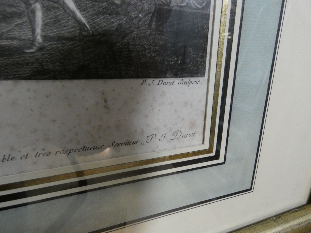 Très grande gravure XVIII ème"Fête sur le Tibre à Rome" par Duret d'après Joseph Vernet – Image 6