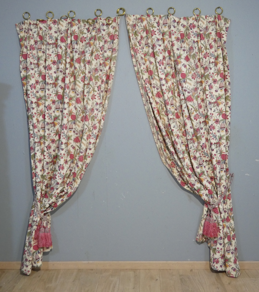 Paire de rideaux h 250 cm, motif fleurs indienne, possibilité 2 paires – Image 2