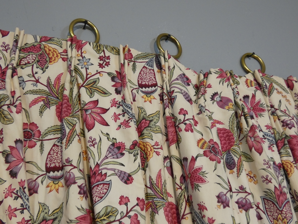 Paire de rideaux h 250 cm, motif fleurs indienne, possibilité 2 paires – Image 7