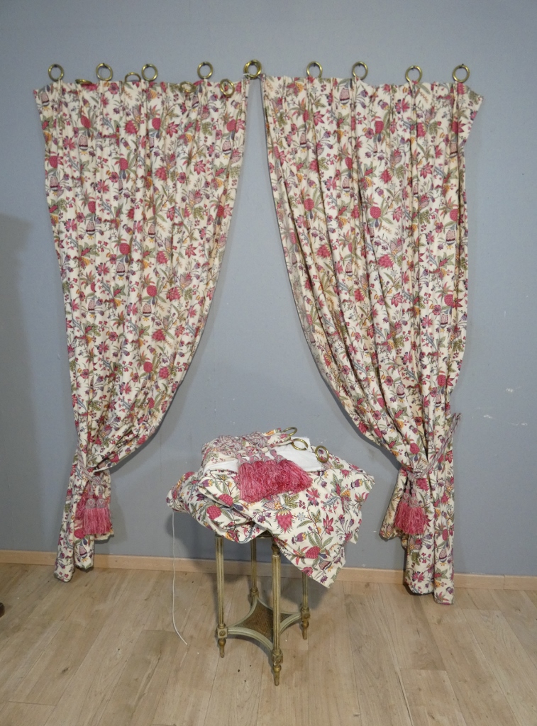 Paire de rideaux h 250 cm, motif fleurs indienne, possibilité 2 paires – Image 9