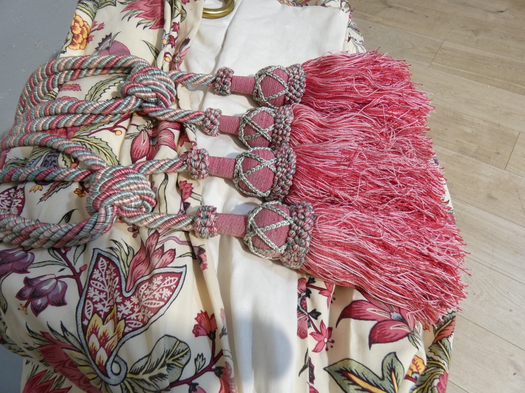 Paire de rideaux h 250 cm, motif fleurs indienne, possibilité 2 paires – Image 10