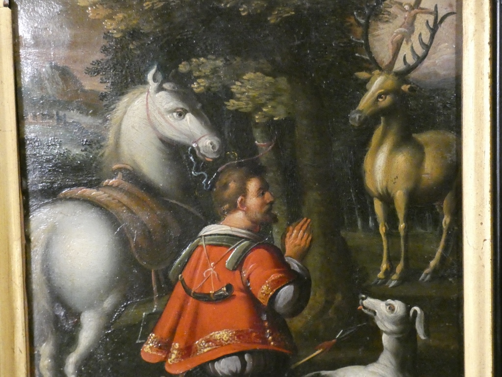 École Allemande Du XVIe Siècle – Saint Hubert Et La Vision Du Cerf – Huile Sur Cuivre – Image 7