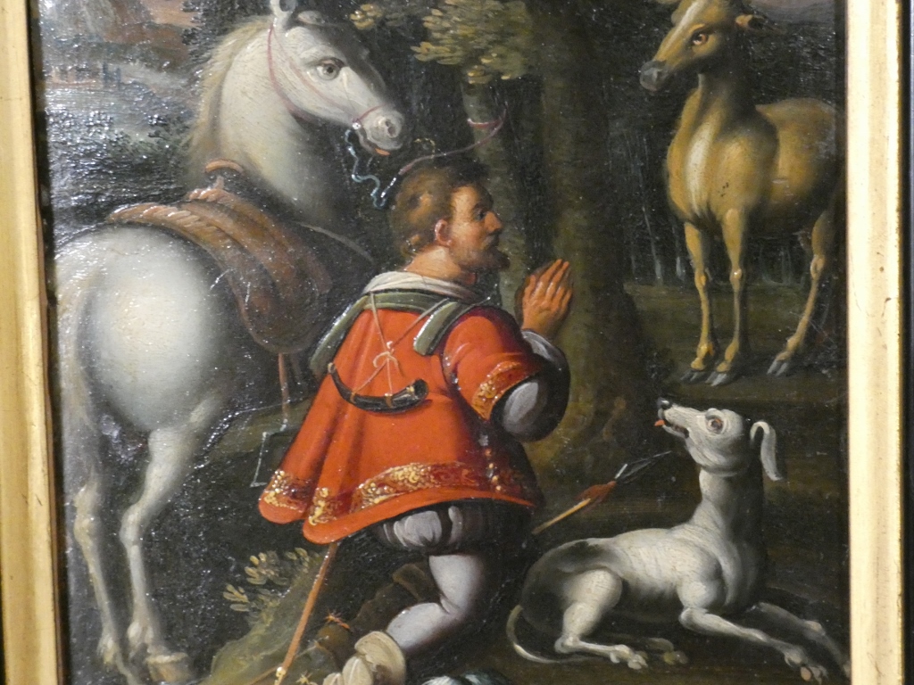 École Allemande Du XVIe Siècle – Saint Hubert Et La Vision Du Cerf – Huile Sur Cuivre – Image 21