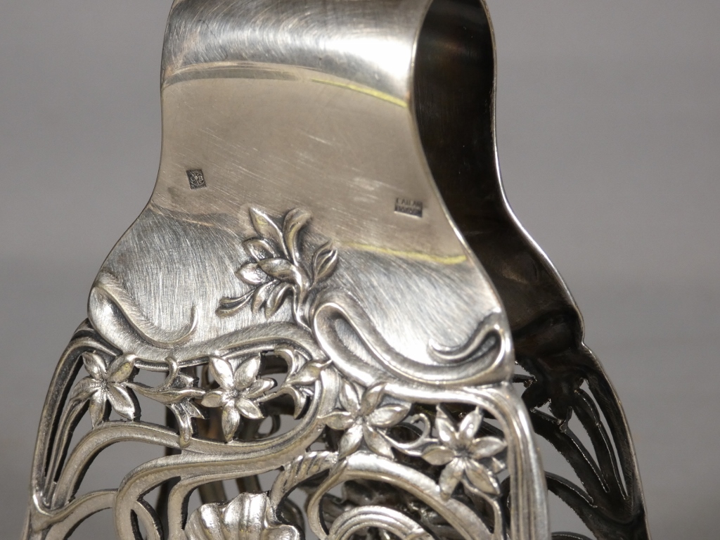 Pince à asperges Art Nouveau Cailard Bayard en métal argenté – Image 8