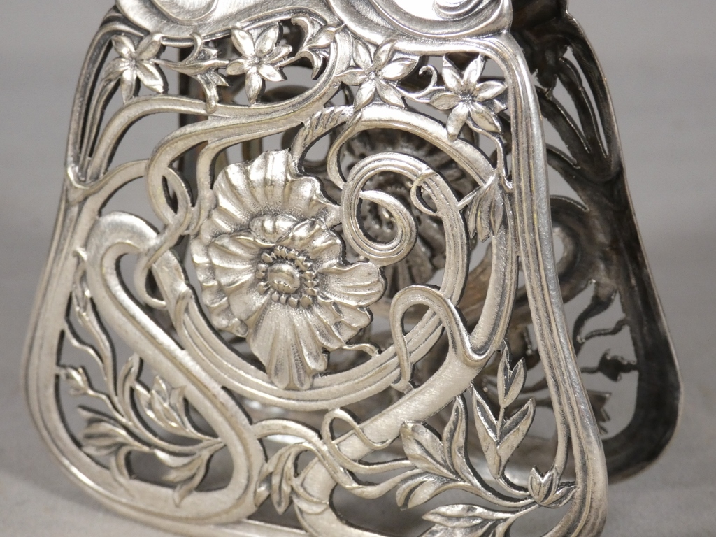 Pince à asperges Art Nouveau Cailard Bayard en métal argenté – Image 7
