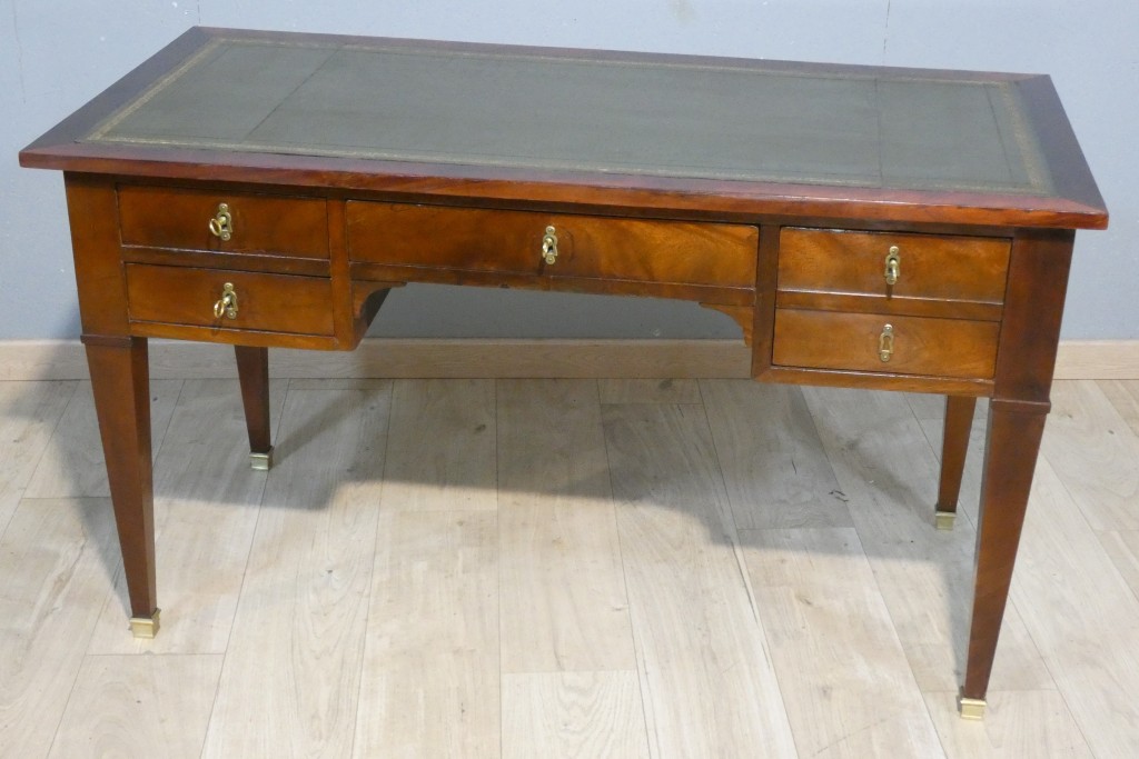 Bureau plat Directoire en acajou et placage, époque début XIX ème – Image 3