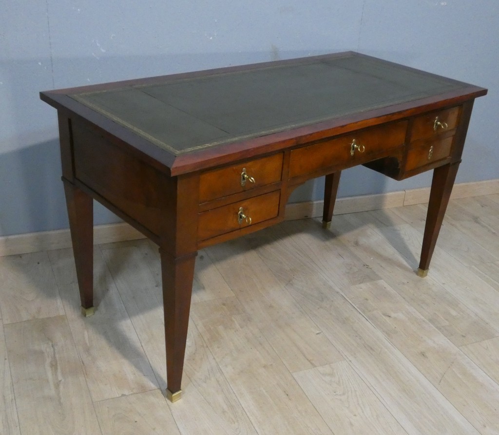 Bureau plat Directoire en acajou et placage, époque début XIX ème – Image 9