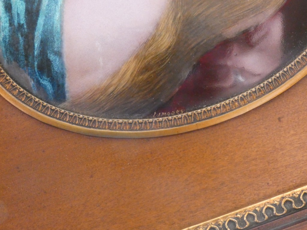 Paul Bonnaud (1873-1953) Limoges, portrait en profil d'une jeune femme, émail sur cuivre – Image 7