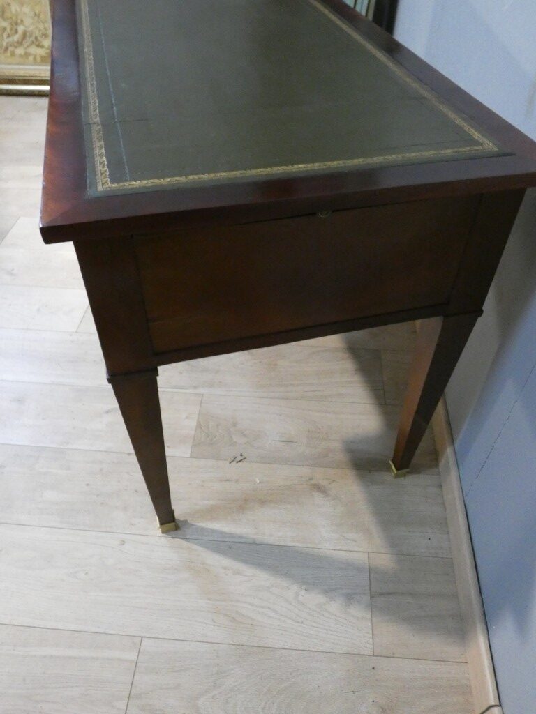 Bureau plat Directoire en acajou et placage, époque début XIX ème – Image 7