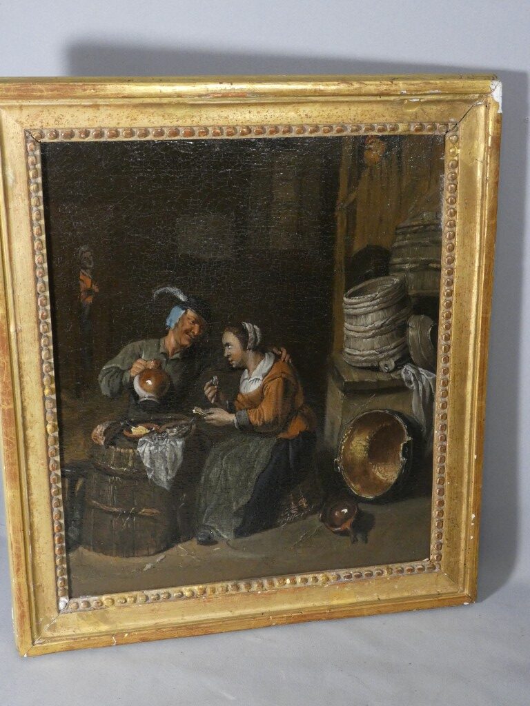 Scène de cabaret – École du Nord du XVIIIᵉ siècle, dans le goût de David Teniers – Image 13