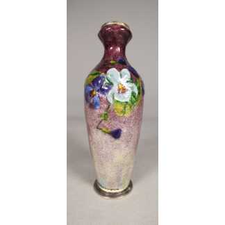 Jules Sarlandie, vase aux pensées en émail de Limoges, émaux, début XX ème