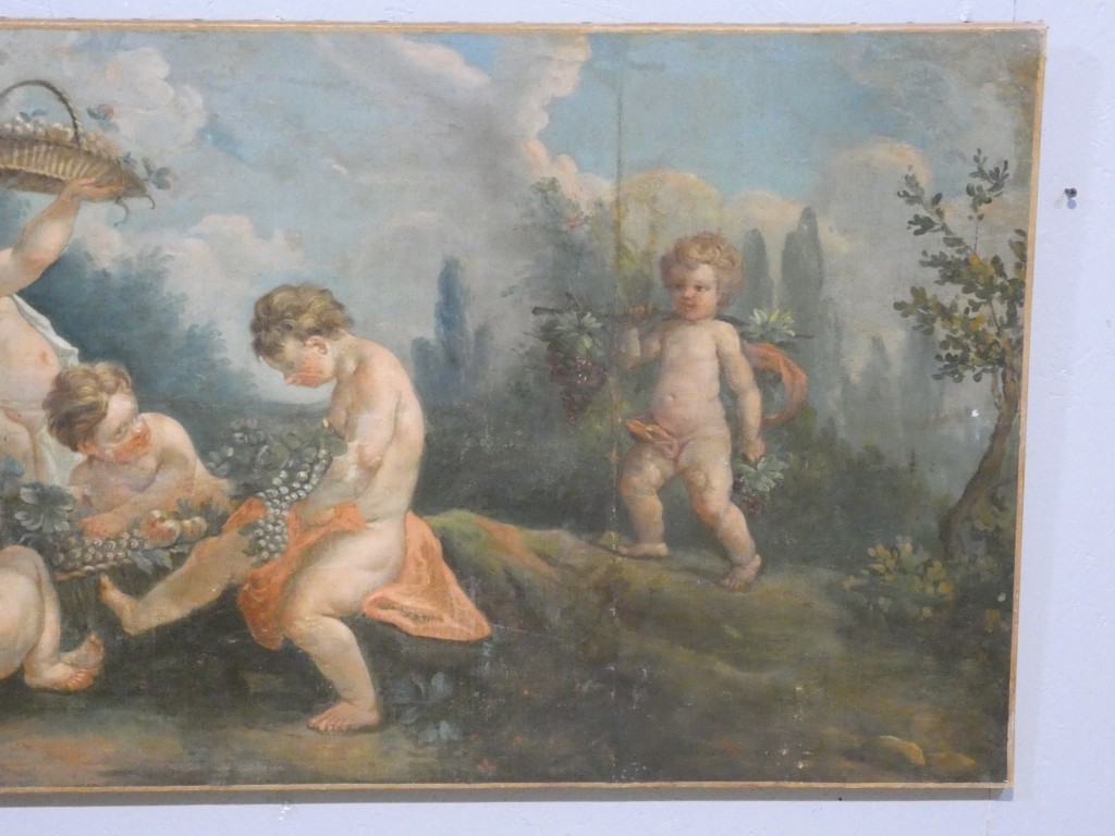 Les amours vendangeurs, d'après Boucher, grand tableau huile sur toile, 2e d'une paire – Image 10