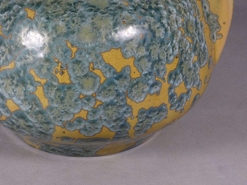 Pierrefonds, vase boule à anses en grès émaillé cristallisation métallisation, vers 1930 – Image 7