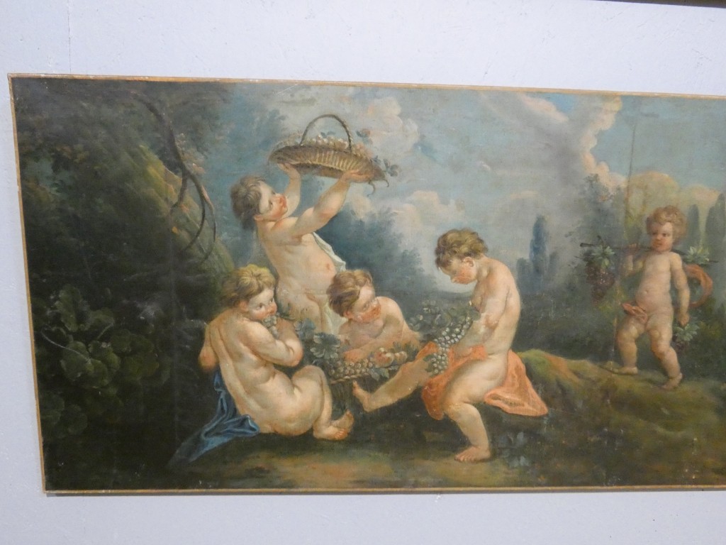Les amours vendangeurs, d'après Boucher, grand tableau huile sur toile, 2e d'une paire – Image 9