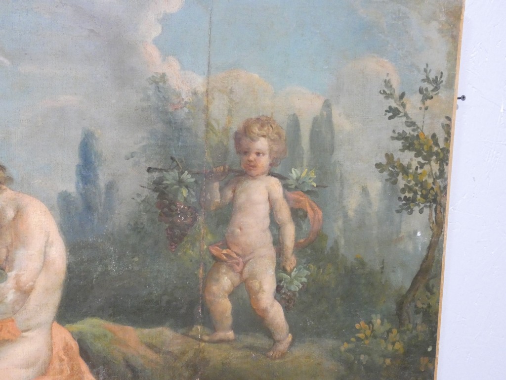 Les amours vendangeurs, d'après Boucher, grand tableau huile sur toile, 2e d'une paire – Image 8