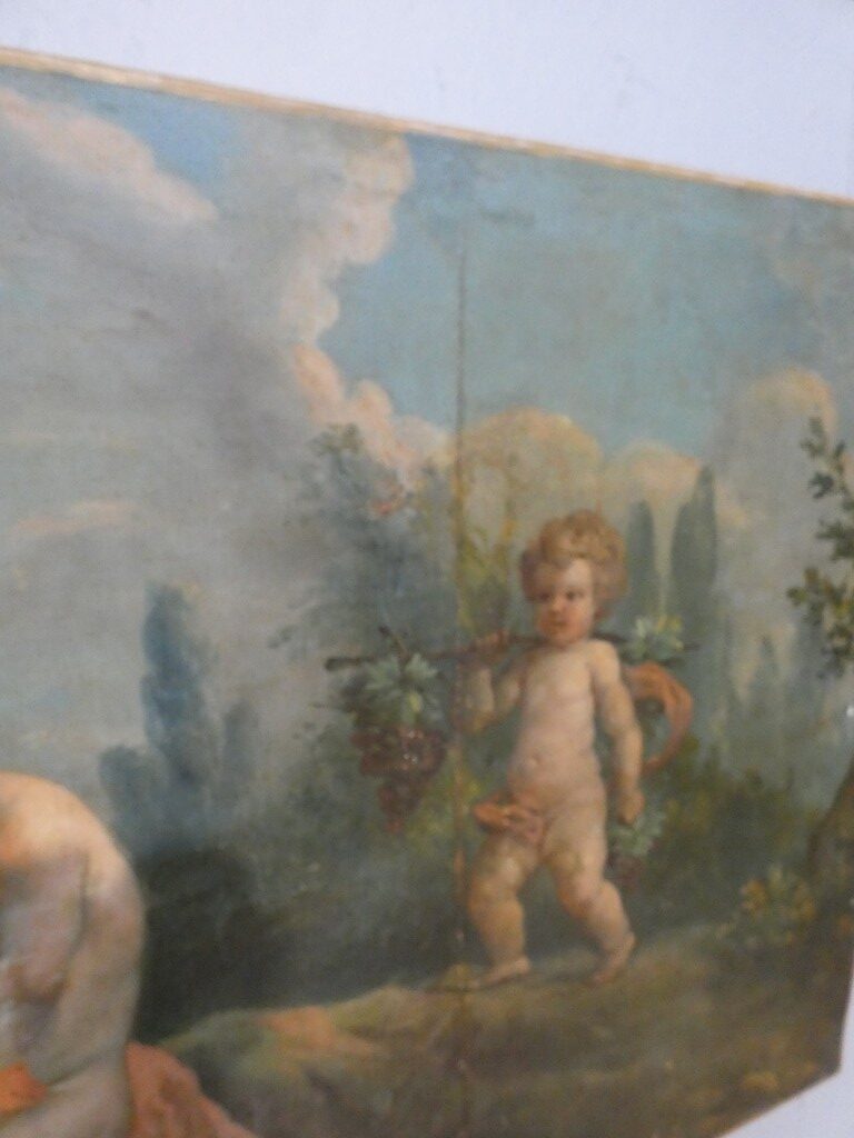 Les amours vendangeurs, d'après Boucher, grand tableau huile sur toile, 2e d'une paire – Image 5