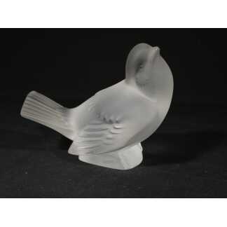 Lalique, statuette moineau en cristal satiné