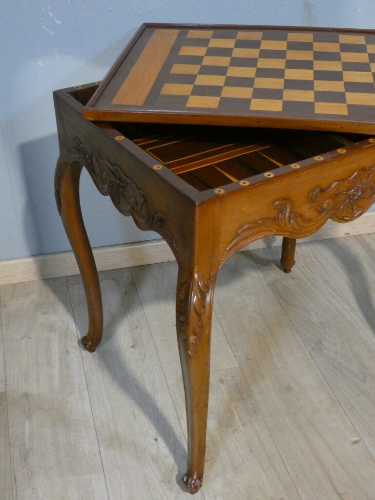 Table à jeux trictrac en acajou d’époque Louis XV – XVIIIᵉ siècle – Image 11