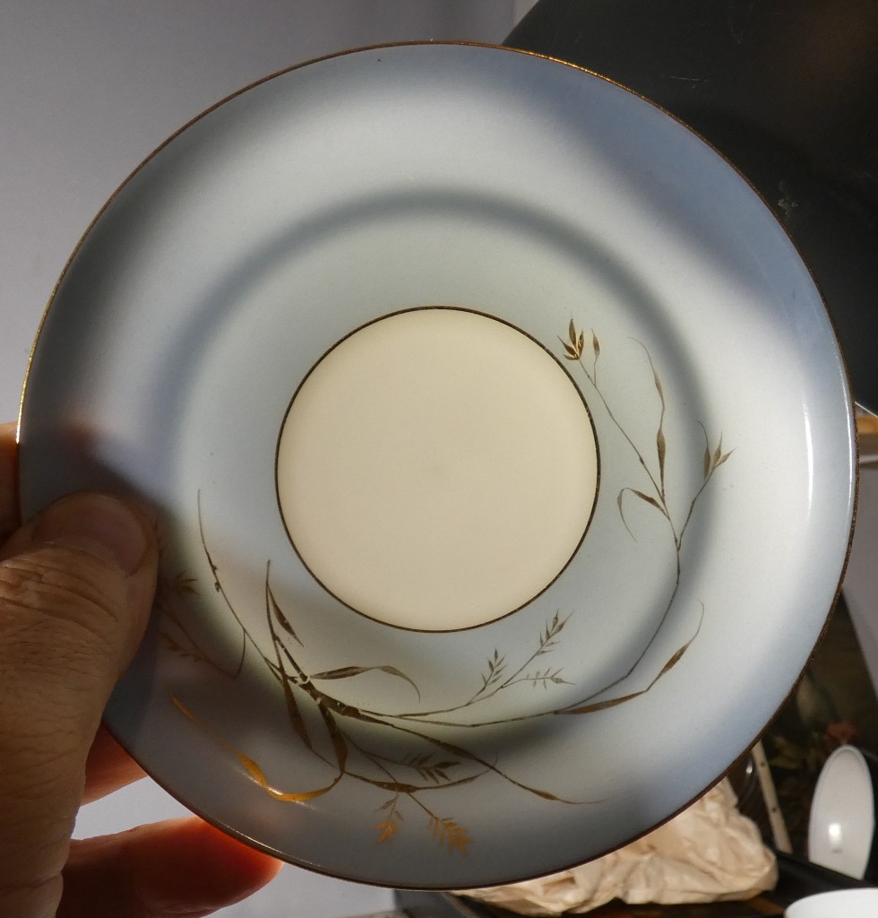 Martin pêcheur, tasse de collection en porcelaine de Limoges, époque XIX ème siècle – Image 8