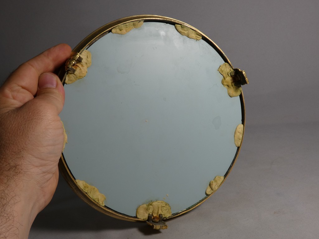 Plateau à miroir, centre de table d'époque Empire en bronze doré, XIX ème – Image 9
